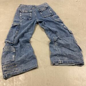 vintage forever 21 denim cargo jeans 32x29